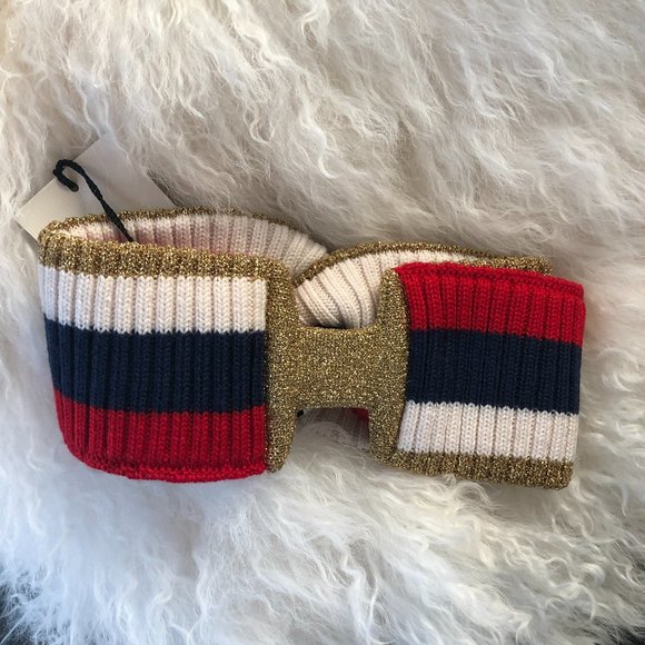 NWT Gucci Woven Indilus Headband in Red and Ivory - Picture 5 of 7